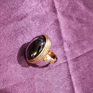 Avon Gold-Tone Ring with Black Stone